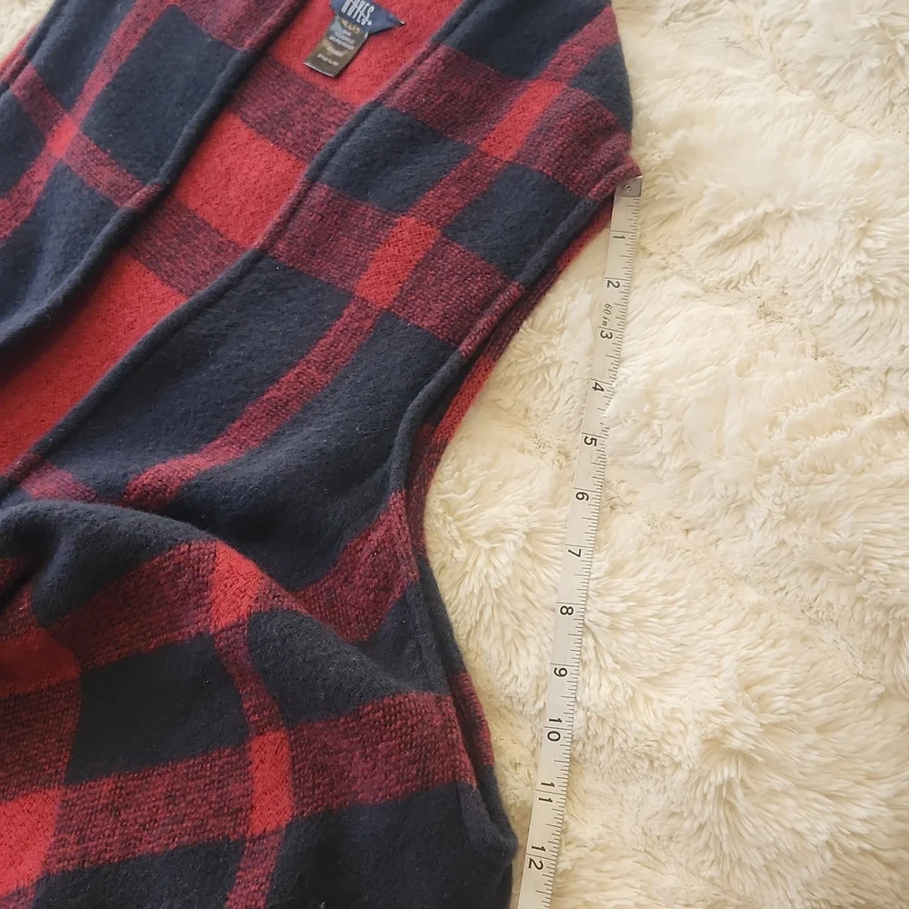 Hayes Plaid Sleeveles Long Vest one size - Picture 7 of 11